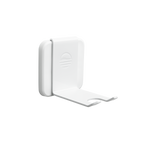 A white Loma Wall hook wall-mounted with a sleek design, made of durable steel with a plastic base plate.