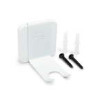 A white Loma Wall hook wall-mounted with a sleek design, made of durable steel with a plastic base plate and screws