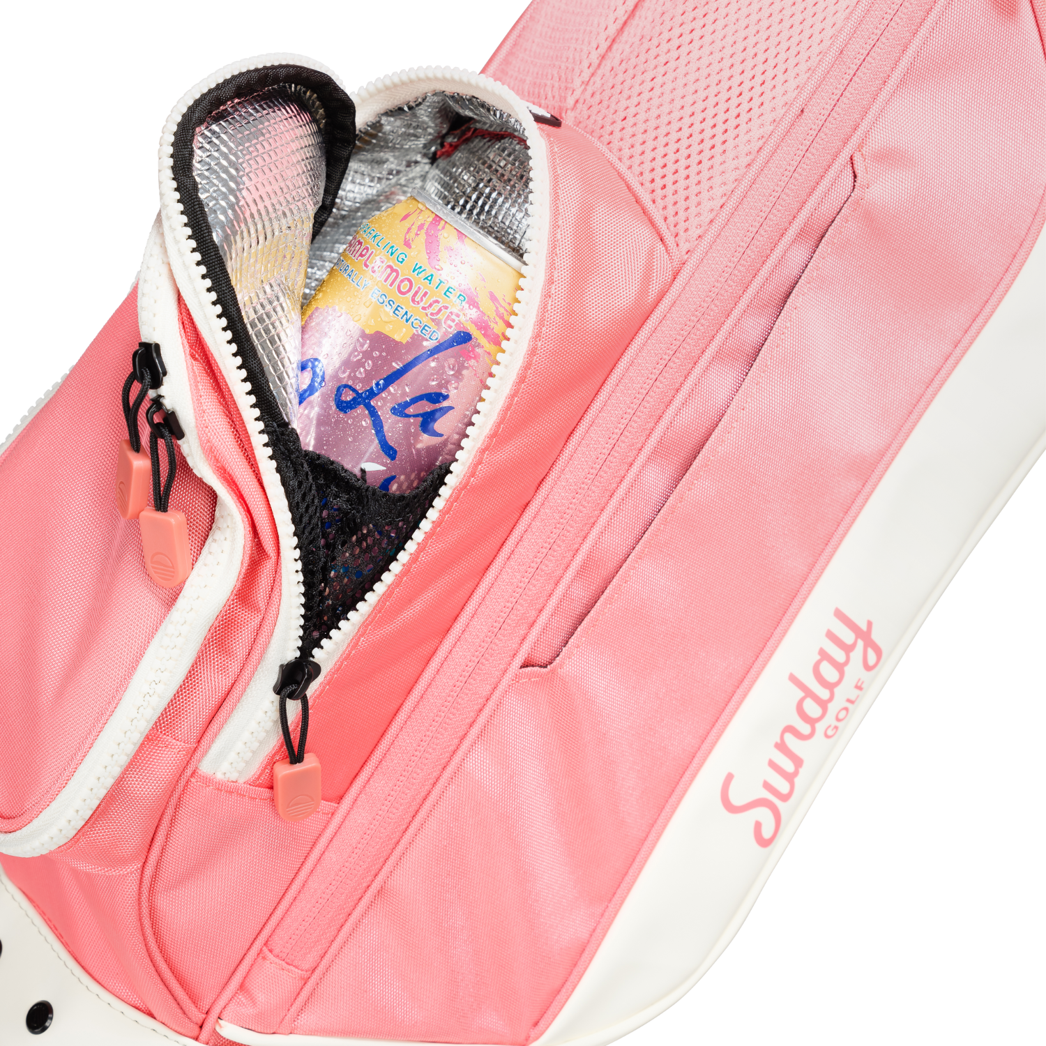 Close up photo of the Loma XL Coral's icy pocket