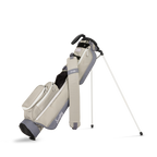 A full front shot of standing Loma golf bag in Cool Gray with single strap
