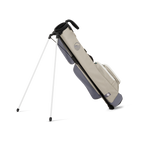 A full shot of standing Loma golf bag in Cool Gray facing backward
