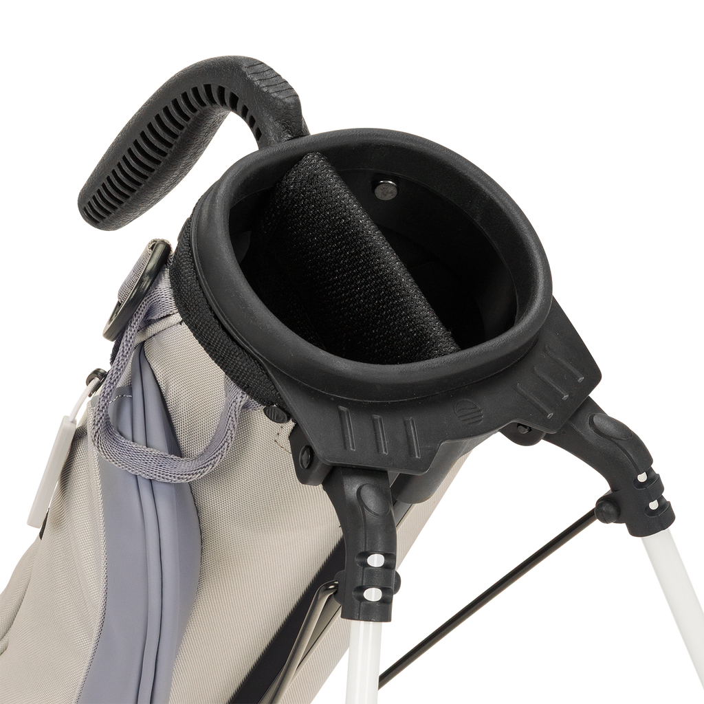 A close up top view of a Cool Gray Loma golf bag’s 2-way divider
