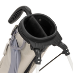 A close up top view of a Cool Gray Loma golf bag’s 2-way divider
