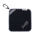 Black and gray magnetic towel with carabiner and 'Fore the Weekend' tag, featuring 'Sunday Golf' branding.