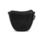 Rear shot of mallet putter golf headcover in black vegan leather
