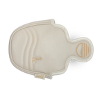 Top shot of mallet putter golf headcover in toasted almond vegan leather