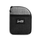 Front shot of heather gray nickel bag valuables pouch that can be paired with golf bag