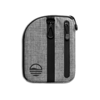 Rear view of heather gray nickel bag valuables pouch that can be paired with golf bag