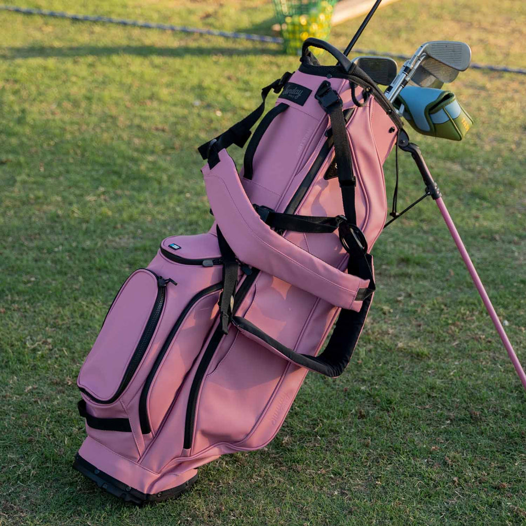 Ryder S Class Pink Leather Full Size Stand Bag Sunday Golf ryder-s-class-pink-leather-full-size-stand-bag-sunday-golf