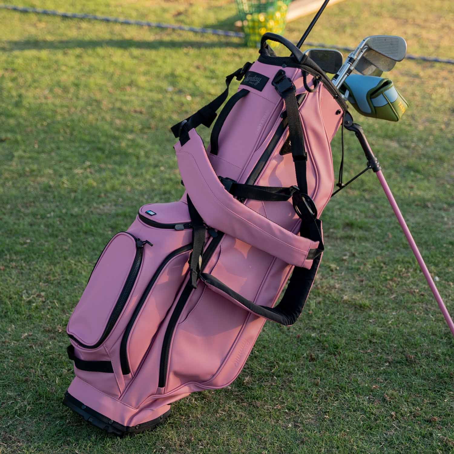 Ryder S-Class | Dusty Pink Vegan Leather Full Size Stand Bag - Sunday Golf