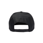 Back shot of black Porter snapback golf hat