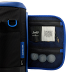 Sunday Golf's Creator Duffle Bag Blue with golf balls inside, featuring Sunday Golf Projects.