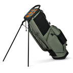 A full shot of standing Ranger golf bag in Sage facing backward
