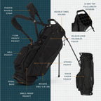 Ryder 14 | Matte Black Full Size Stand Bag