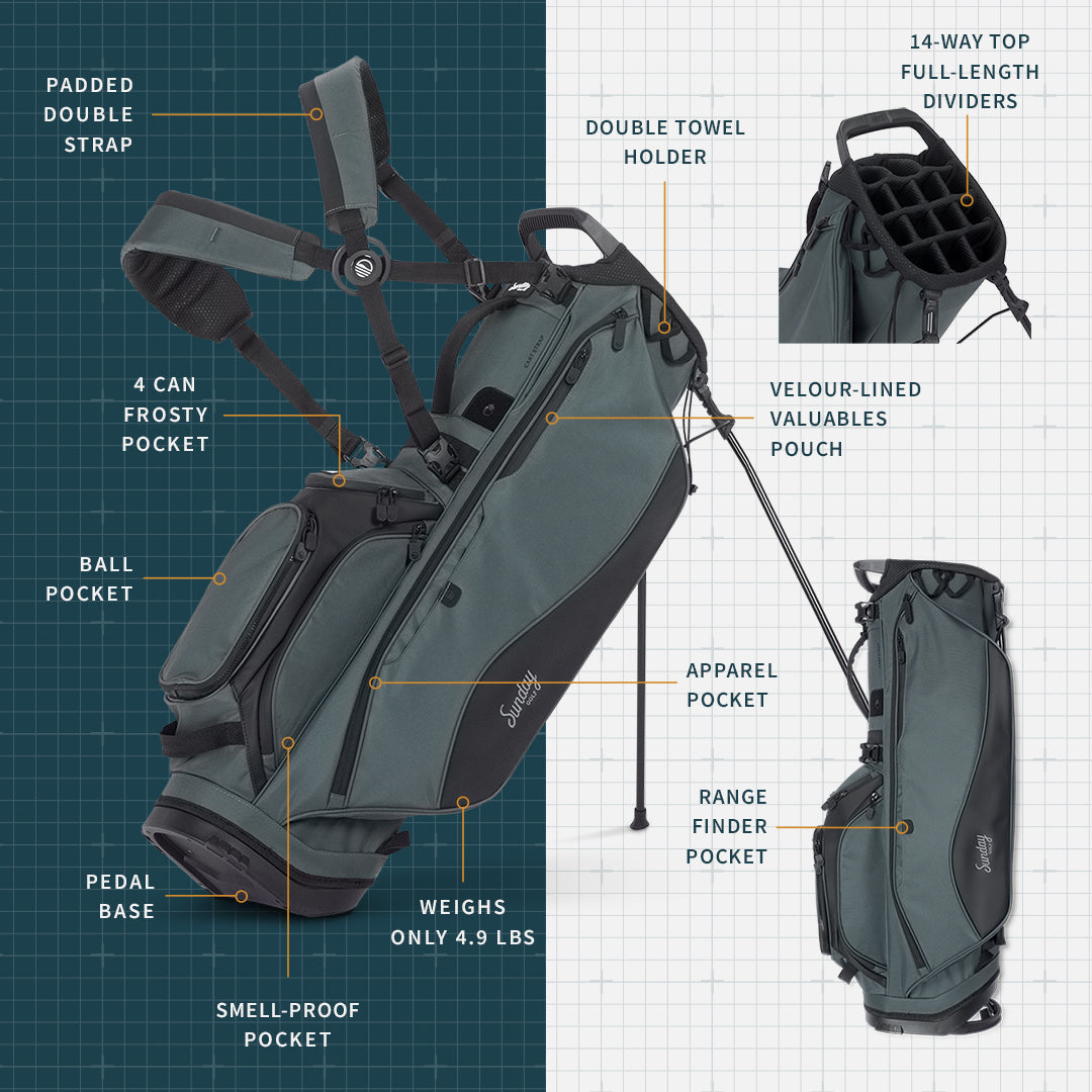 Ryder 14 | Full Size Stand Bag - Midnight Green – Sunday Golf