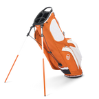 A full shot of Ryder golf bag in burnt orange facing backward