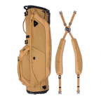 Clay golf bag with detachable shoulder strap on a white background