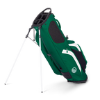 A full shot of standing Ryder golf bag in evergreen facing backward
