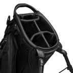 A close up top view of a storm ryder golf bag's 4 way divider along 