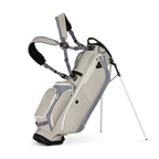 A full front shot of standing Ryder golf bag in Cool Gray with double strap