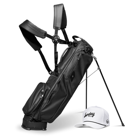 El Camino S-Class Bundle w/ White Rope Hat | Black Vegan Leather Mid Size Stand Bag