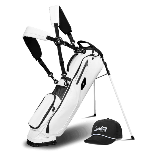 El Camino S-Class Bundle w/ Black Rope Hat | White Vegan Leather Mid Size Stand Bag
