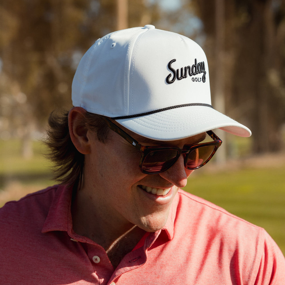 Golf Rope Hat - White & Black | Sunday Golf