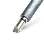 close up shot of golf club groove sharpener in black showing its sharp edges