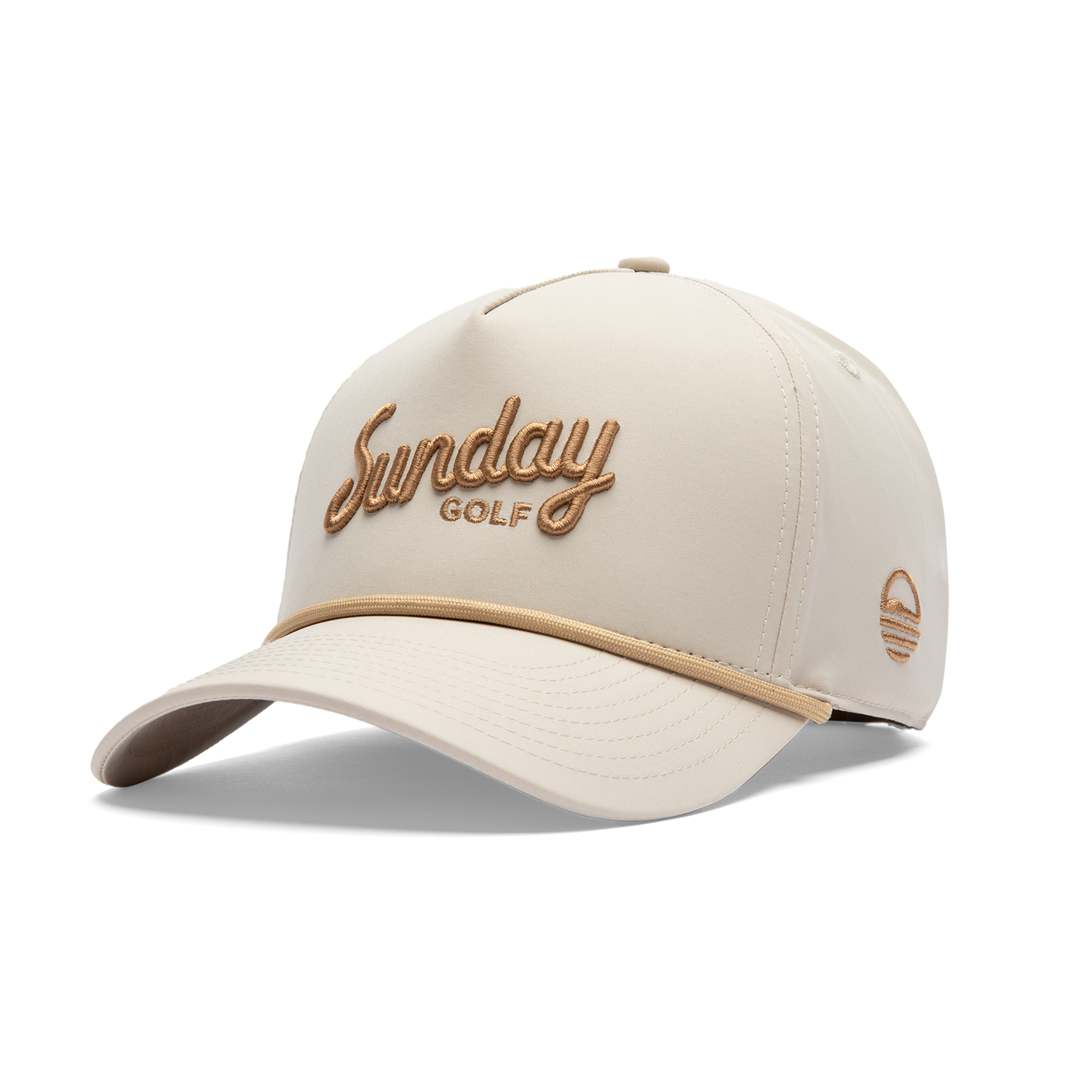 Front shot of toasted almond rope golf hat