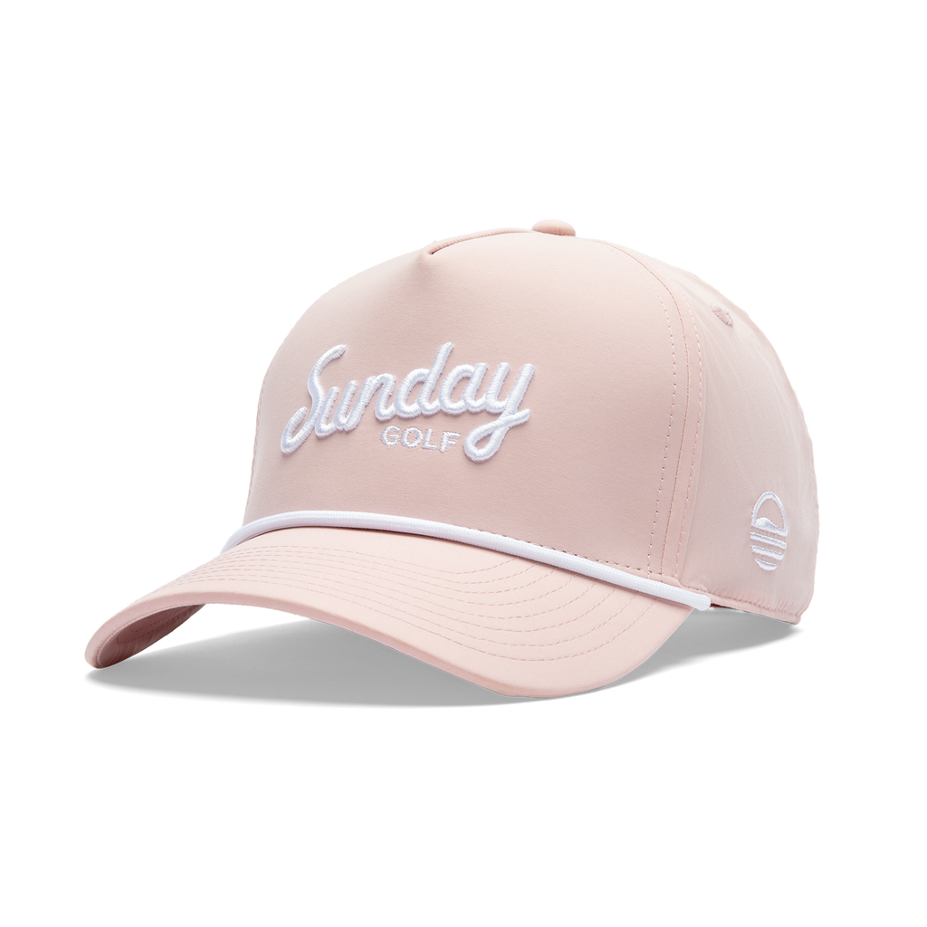 Front shot of pink rope golf hat