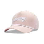 Front shot of pink rope golf hat