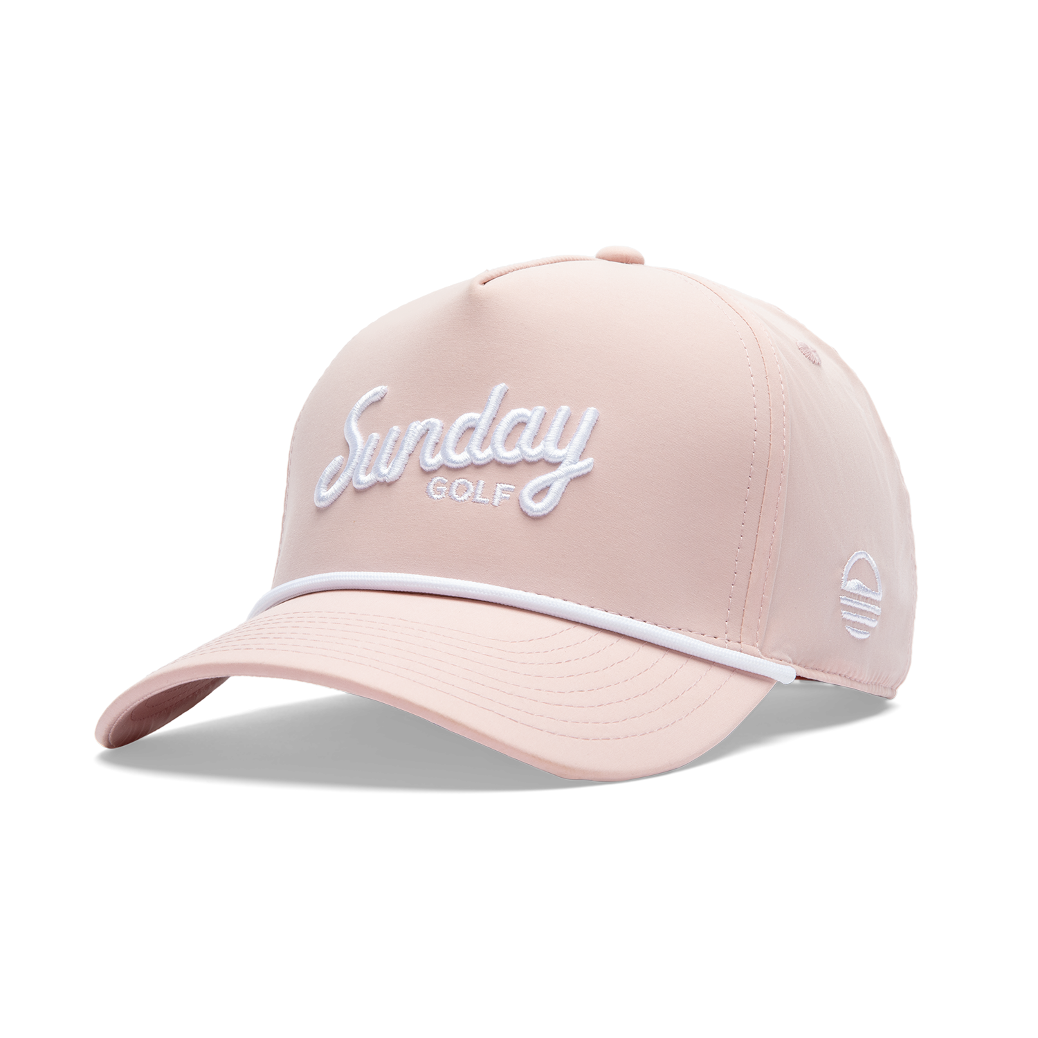 Front shot of pink rope golf hat