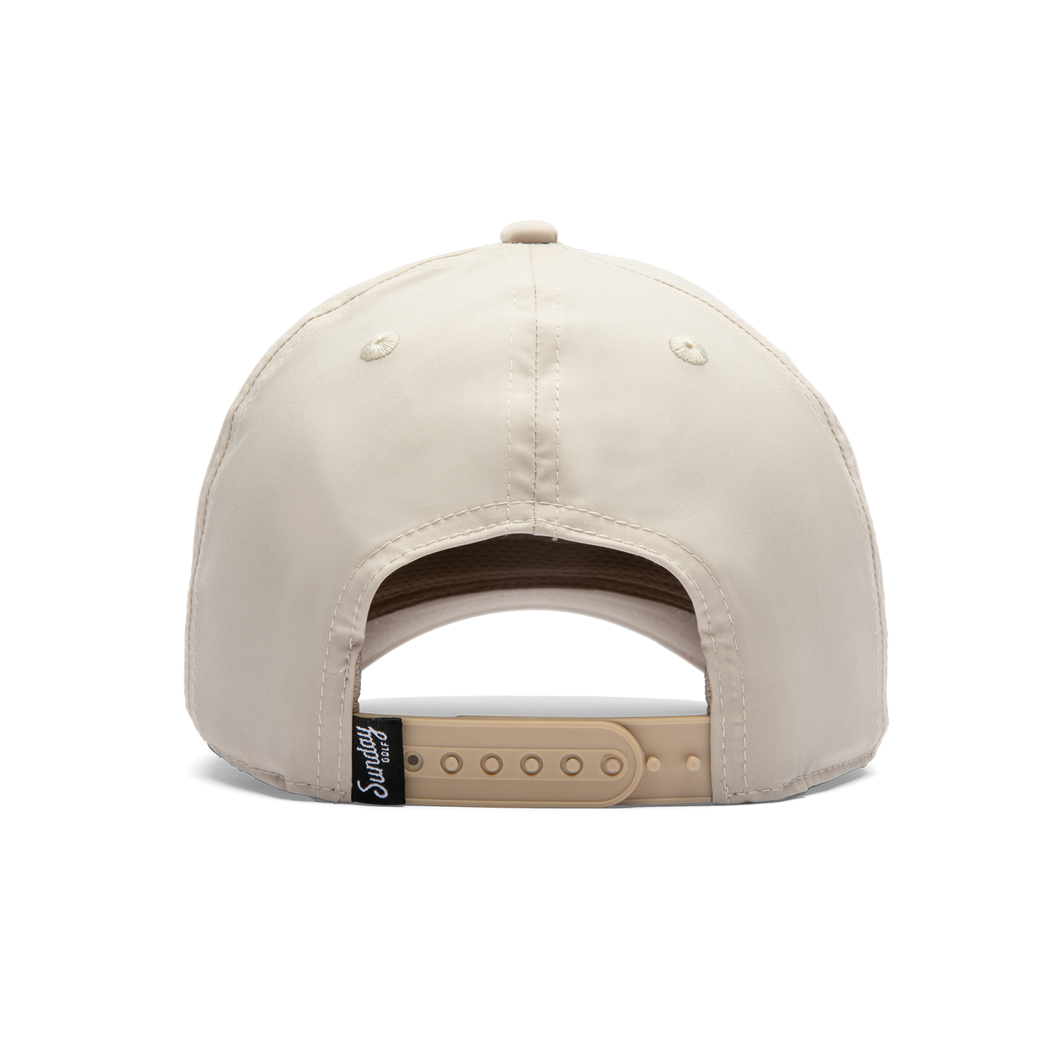 Back shot of toasted almond rope golf hat