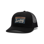 Front shot of black trucker golf hat