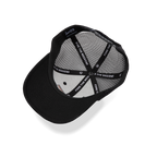 Upside Down View of black trucker golf hat
