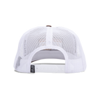 Back View of brown and white trucker golf hat