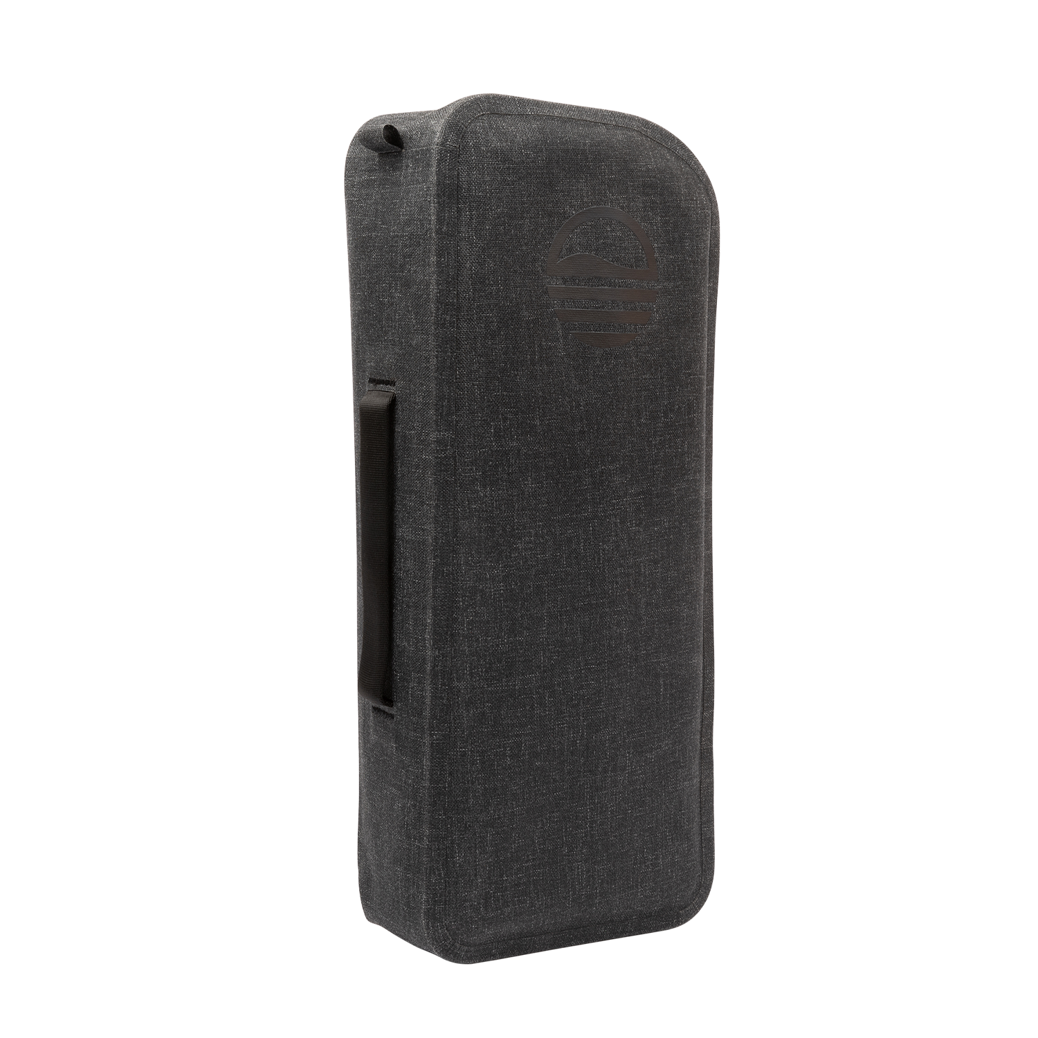 A rear shot of welded waterproof big frosty golf cooler bag in charcoal