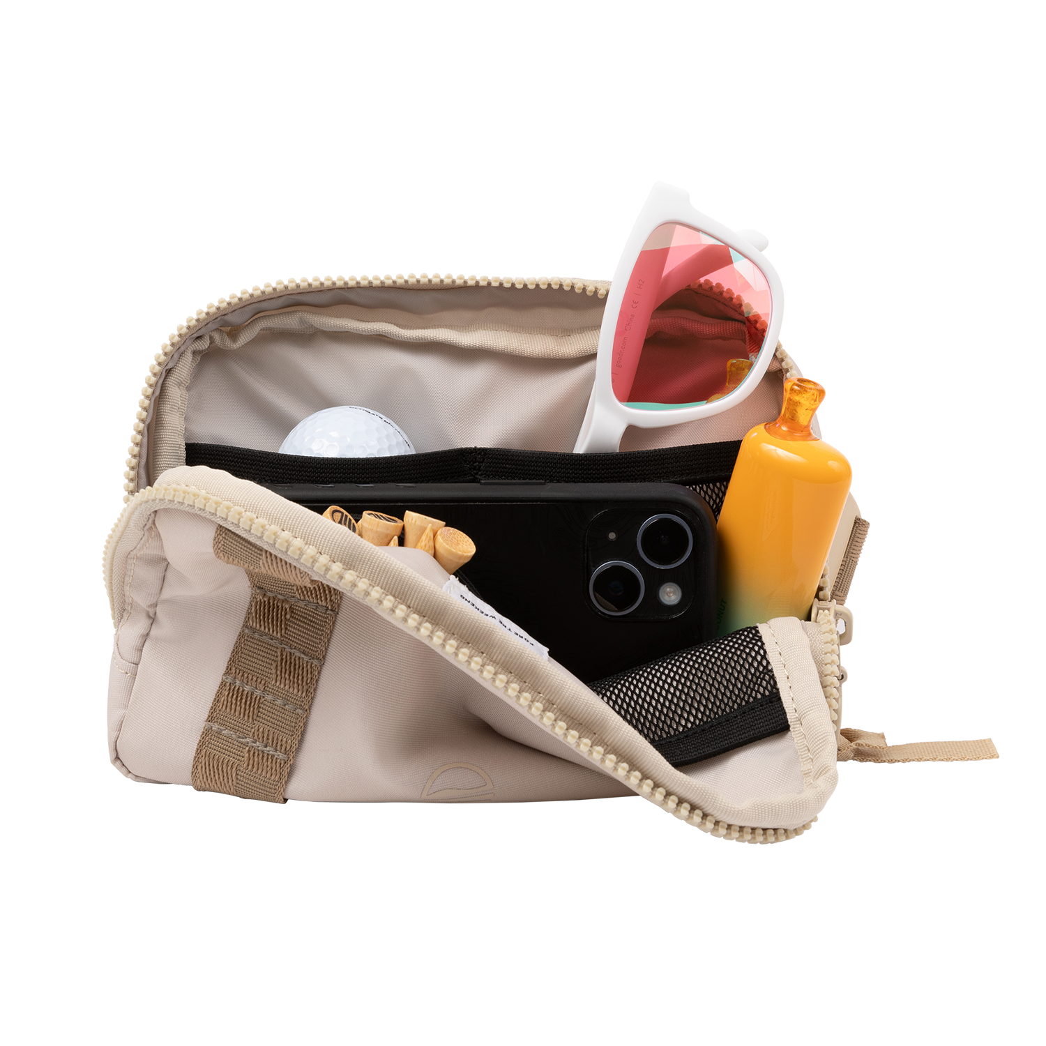 Women's Belt Bag in Toasted Almond with Accessories