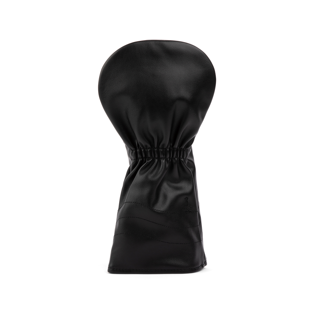 Rear shot of driver golf headcover in black vegan leather