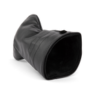 Inward shot of fairway wood golf headcover in black vegan leather
