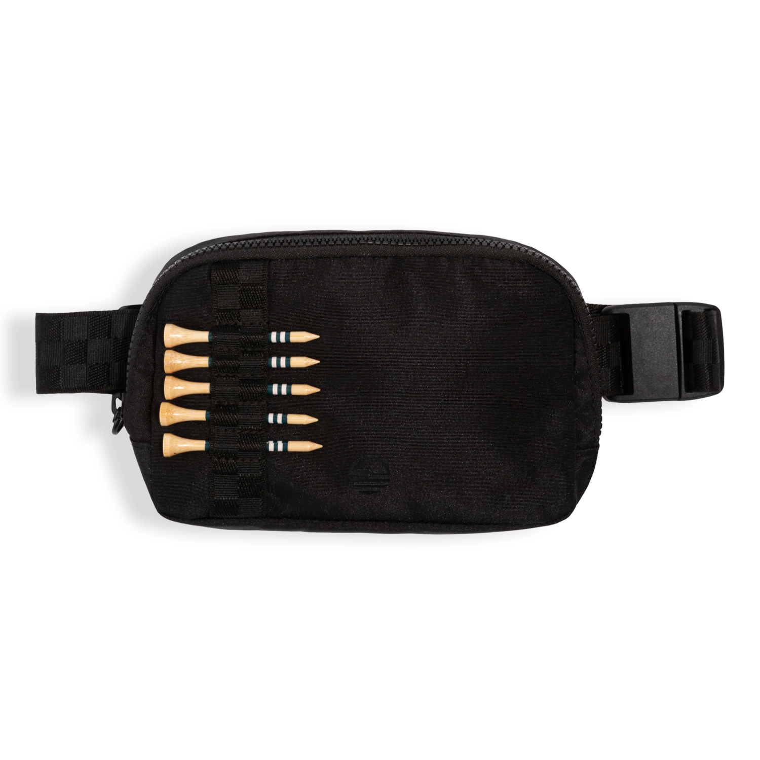 Women's belt bag in black with bamboo golf tees