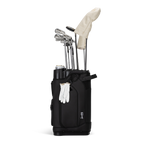 Sunday Golf's Simmy golf bag with golf clubs, headcovers and golf gloves