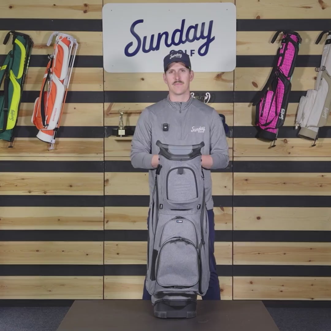 The Big Rig | Cart Bag - Black Vegan Leather – Sunday Golf