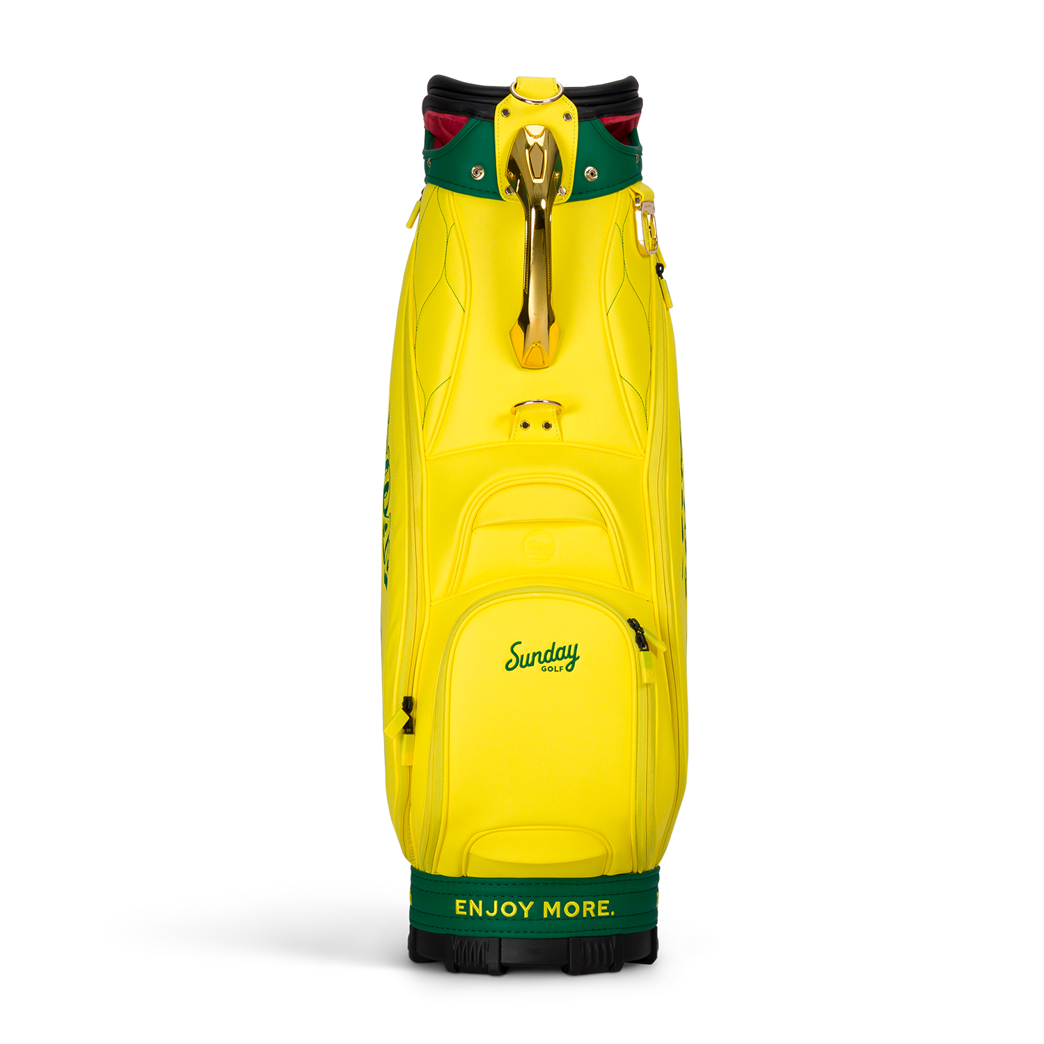 A back shot of standing Masters Staff golf bag