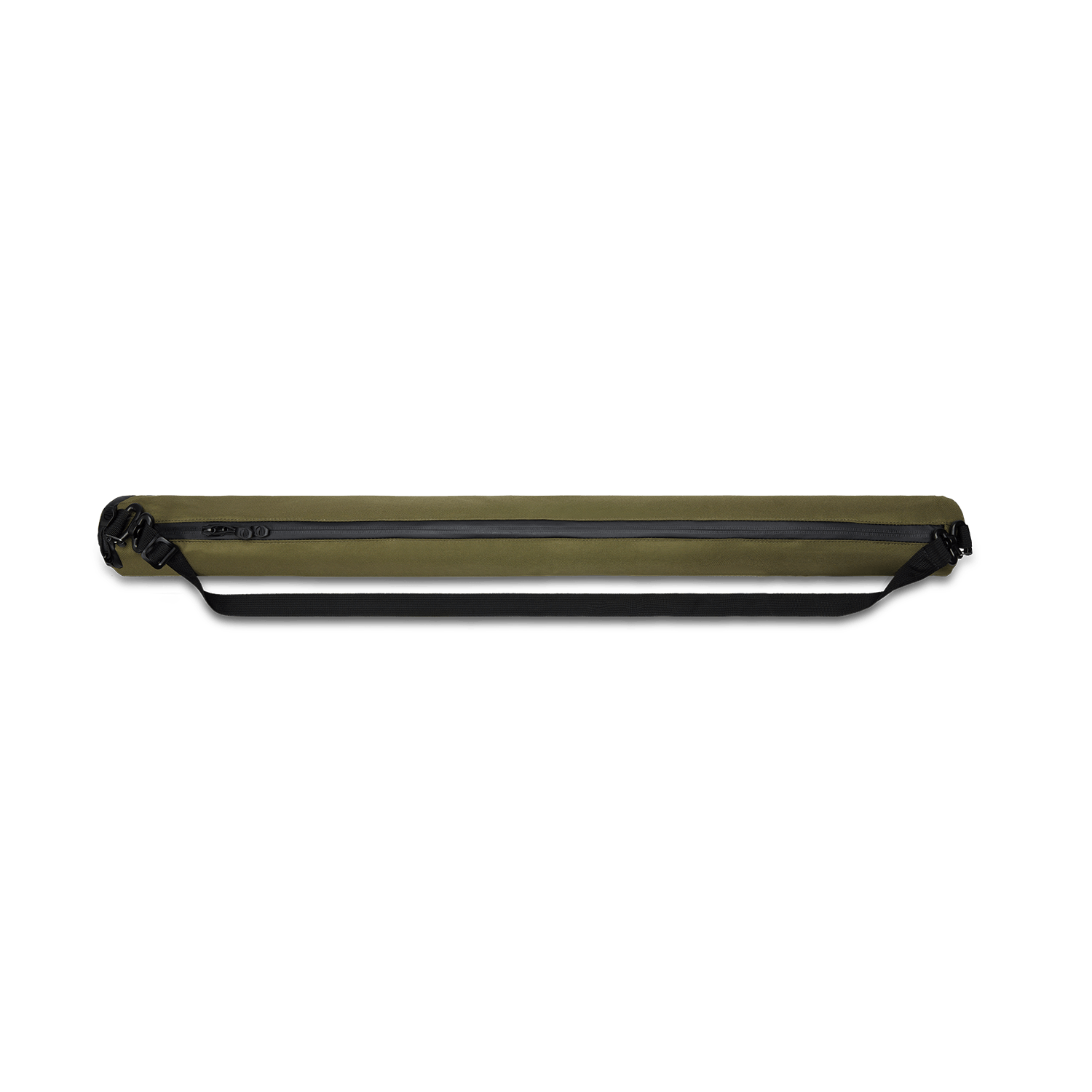 Beer Sleeve Cooler in olive with coated zipper fully closed