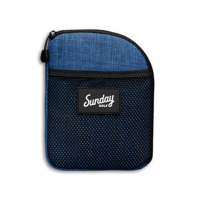 Front shot of cobalt blue nickel bag that can be paired with golf bag