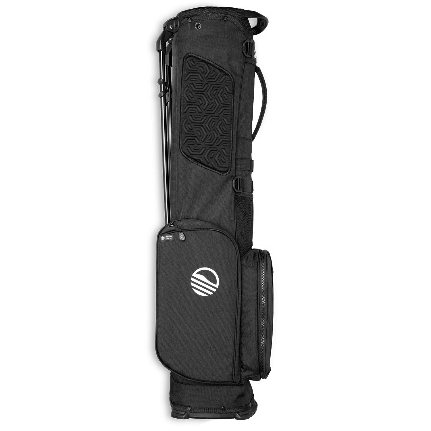 Side view of the hip panel on El Camino golf bag in matte black