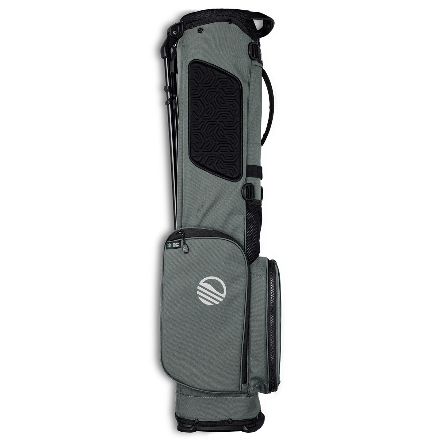 Side view of the hip panel on El Camino golf bag in midnight green