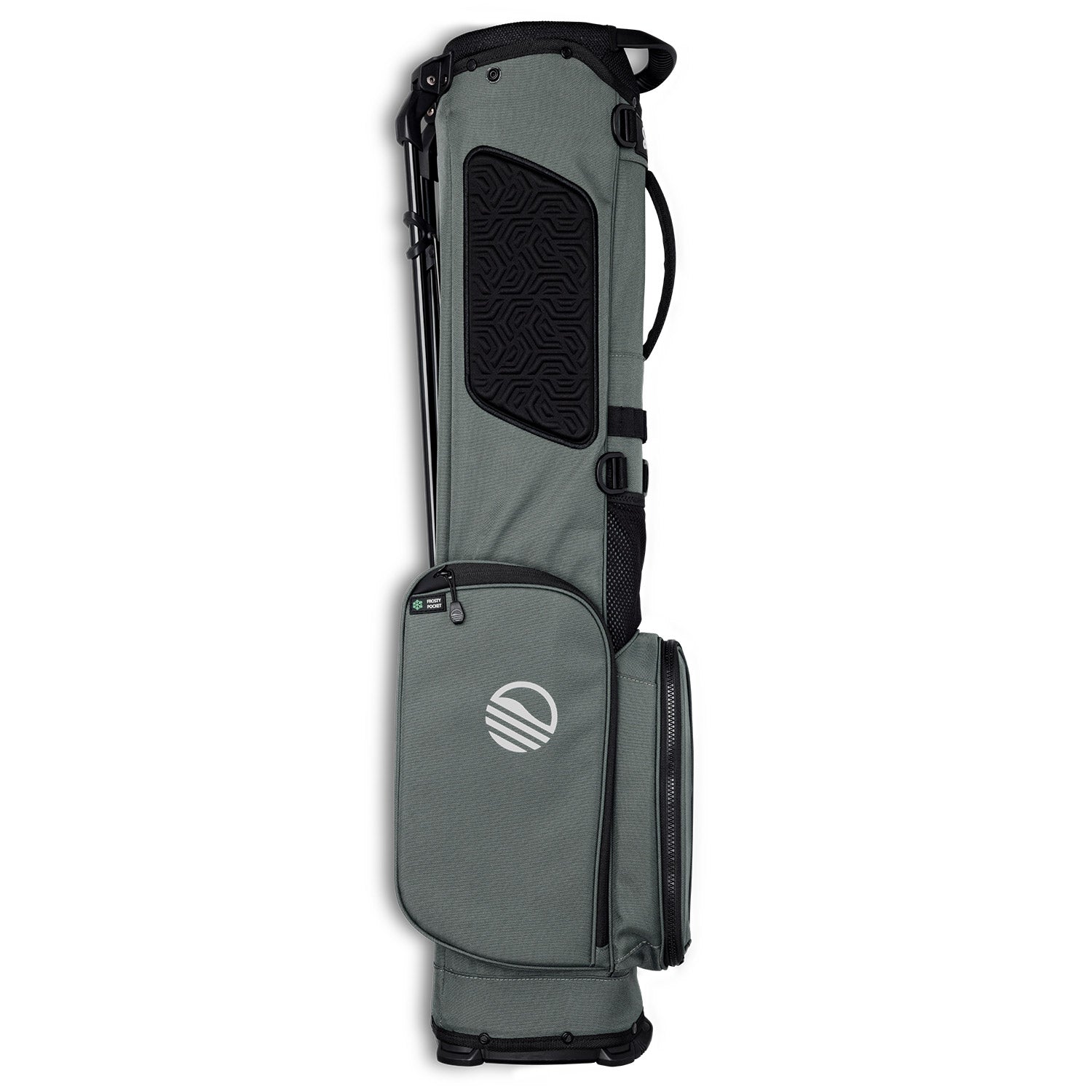 Side view of the hip panel on El Camino golf bag in midnight green