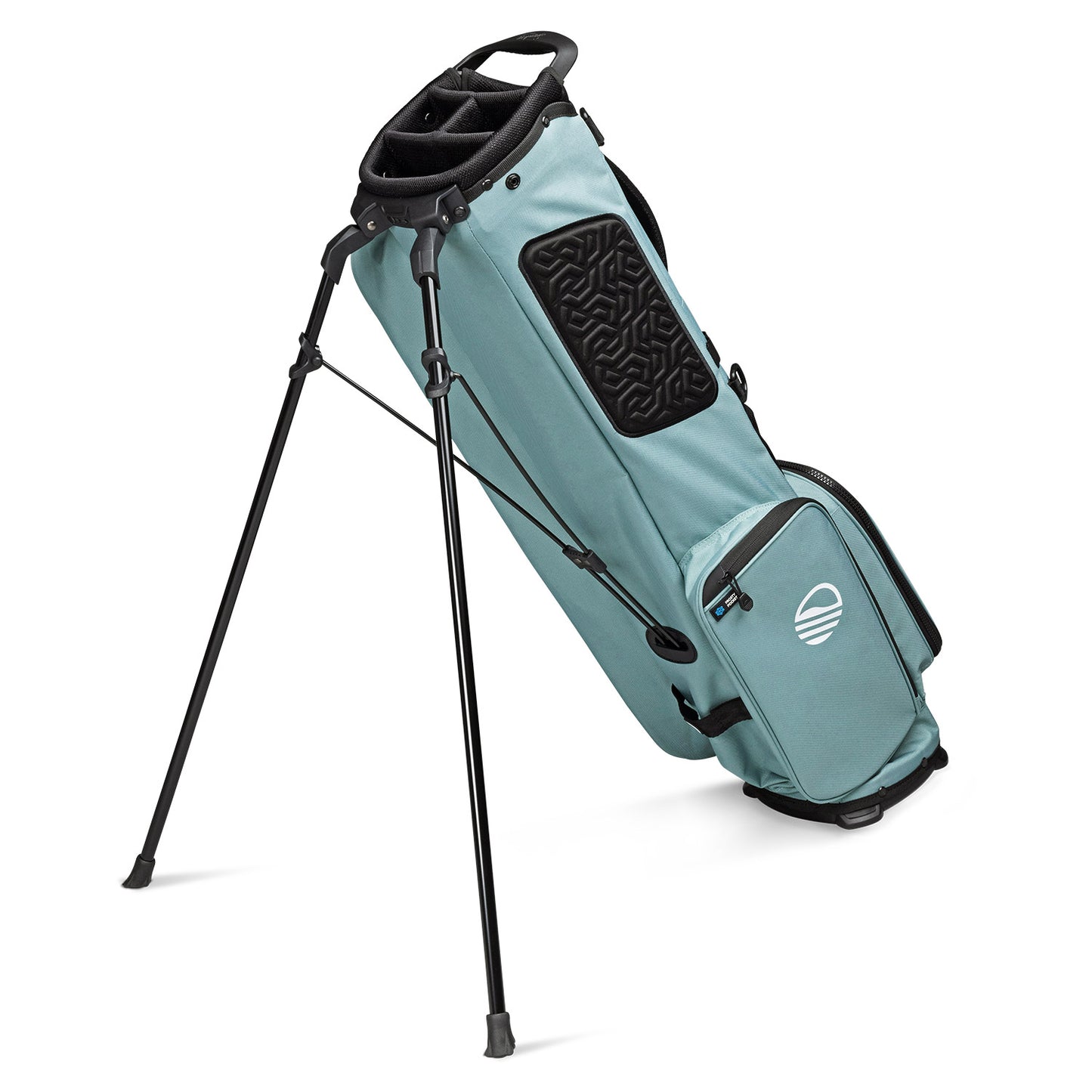 A full shot of El Camino golf bag in seafoam facing backward